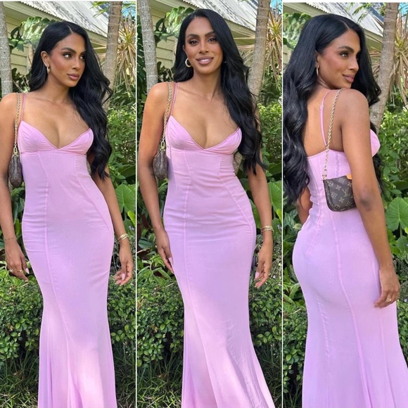 NEW House of CB Loren Pink Maxi Dress Large+ (XL) with Plus Cup - Picture 12 of 17